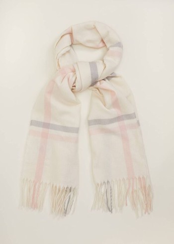 Phase Eight Sollie Check Scarves White Australia | SH3425906